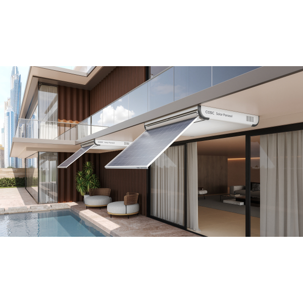 Parasol Abatible Solar 350W